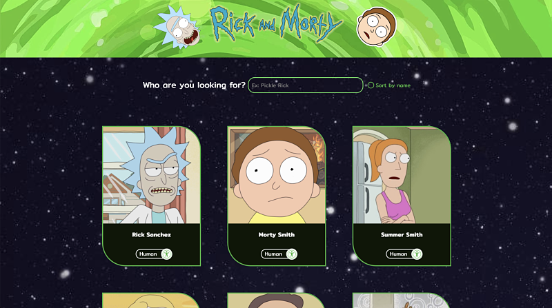 Rick & Morty Finder